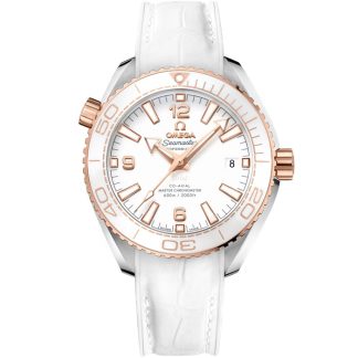 Omega Seamaster Planet Ocean 600M 39,5 mm, stal - złoto Sedna™ na skórzanym pasku z gumową podszewką 215.23.40.20.04.001