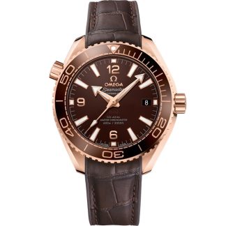 Omega Seamaster Planet Ocean 600M 39,5 mm, złoto Sedna™ na skórzanym pasku z gumową podszewką 215.63.40.20.13.001