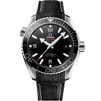 Omega Seamaster Planet Ocean 600M 43,5 mm, stalowy na skórzanym pasku z gumową podszewką 215.33.44.21.01.001