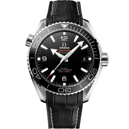 Omega Seamaster Planet Ocean 600M 43,5 mm, stalowy na skórzanym pasku z gumową podszewką 215.33.44.21.01.001