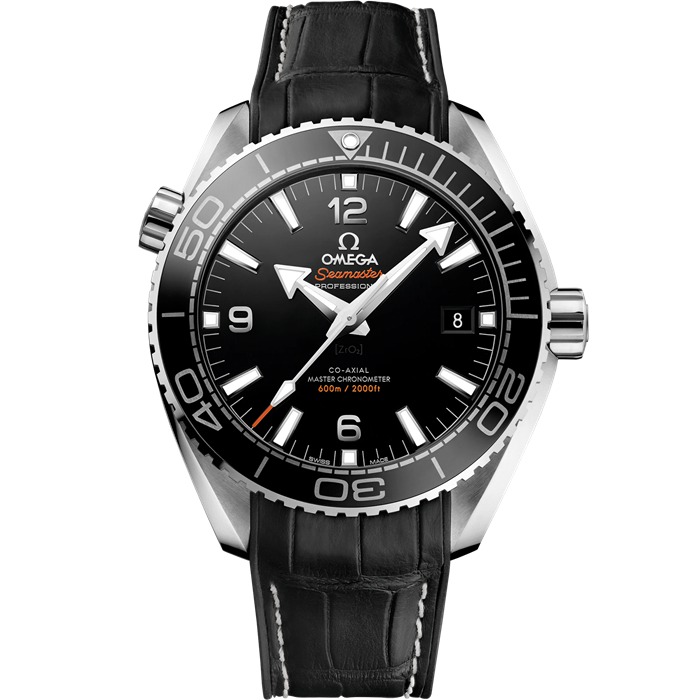 Omega Seamaster Planet Ocean 600M 43,5 mm, stalowy na skórzanym pasku z gumową podszewką 215.33.44.21.01.001