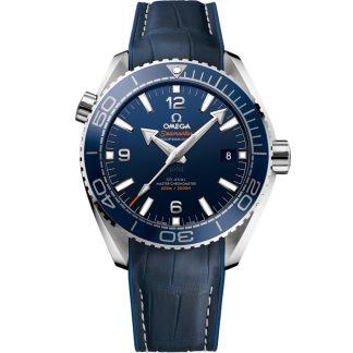 Omega Seamaster Planet Ocean 600M 43,5 mm, stalowy na skórzanym pasku z gumową podszewką 215.33.44.21.03.001