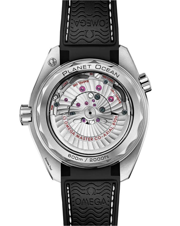 Omega Seamaster Planet Ocean 600M 43,5 mm, stalowy na skórzanym pasku z gumową podszewką 215.33.44.22.01.001 - obrazek 2