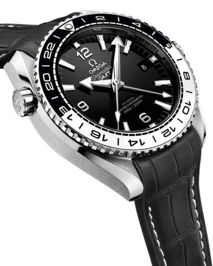 Omega Seamaster Planet Ocean 600M 43,5 mm, stalowy na skórzanym pasku z gumową podszewką 215.33.44.22.01.001 - obrazek 3