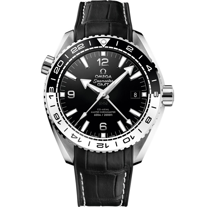 Omega Seamaster Planet Ocean 600M 43,5 mm, stalowy na skórzanym pasku z gumową podszewką 215.33.44.22.01.001