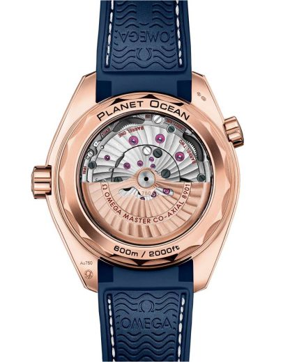 Omega Seamaster Planet Ocean 600M 43,5 mm, złoty Sedna™ na skórzanym pasku z gumową podszewką 215.63.44.21.03.001 - obrazek 2