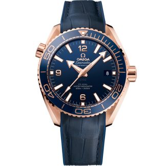 Omega Seamaster Planet Ocean 600M 43,5 mm, złoty Sedna™ na skórzanym pasku z gumową podszewką 215.63.44.21.03.001