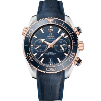 Omega Seamaster Planet Ocean 600M 45,5 mm, stal - złoto Sedna™ na skórzanym pasku z gumową podszewką 215.23.46.51.03.001