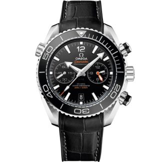 Omega Seamaster Planet Ocean 600M 45,5 mm, stalowy na skórzanym pasku z gumową podszewką 215.33.46.51.01.001