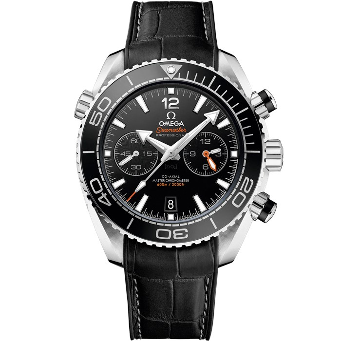 Omega Seamaster Planet Ocean 600M 45,5 mm, stalowy na skórzanym pasku z gumową podszewką 215.33.46.51.01.001