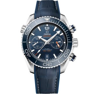 Omega Seamaster Planet Ocean 600M 45,5 mm, stalowy na skórzanym pasku z gumową podszewką 215.33.46.51.03.001