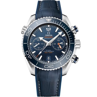 Omega Seamaster Planet Ocean 600M 45,5 mm, stalowy na skórzanym pasku z gumową podszewką 215.33.46.51.03.001