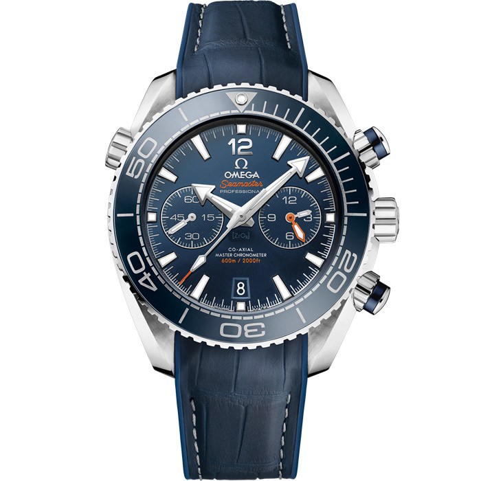 Omega Seamaster Planet Ocean 600M 45,5 mm, stalowy na skórzanym pasku z gumową podszewką 215.33.46.51.03.001