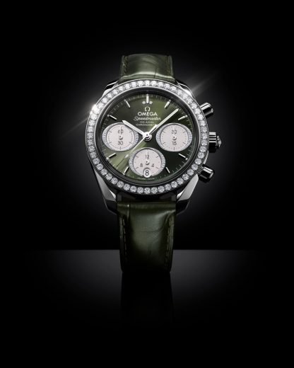 Omega Speedmaster 38 38 mm, stal na aligatorze 324.18.38.50.60.001 - obrazek 5