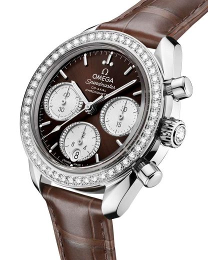 Omega Speedmaster 38 38 mm, stal na aligatorze 324.18.38.50.63.001 - obrazek 3