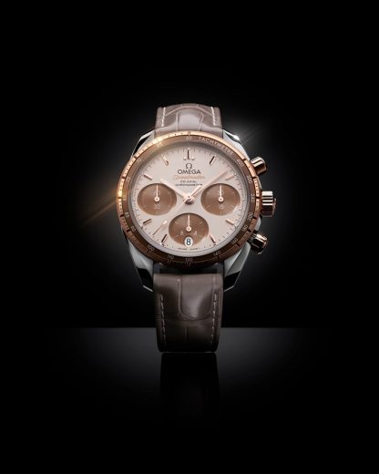 Omega Speedmaster 38 38 mm, stal - złoto Sedna™ na skórzanym pasku 324.23.38.50.02.002 - obrazek 3