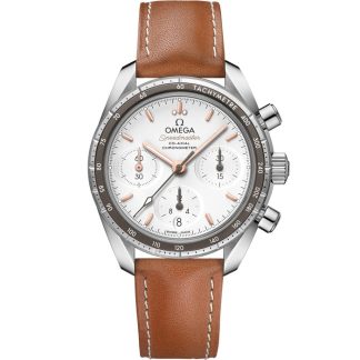 Omega Speedmaster 38 38 mm, stalowy na skórzanym pasku 324.32.38.50.02.001