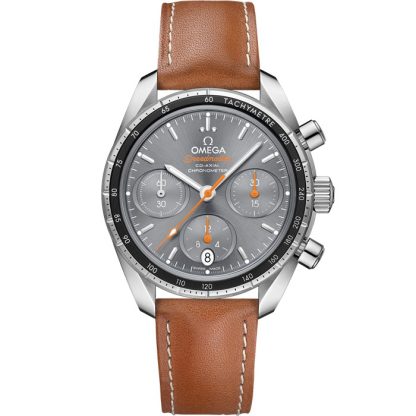 Omega Speedmaster 38 38 mm, stalowy na skórzanym pasku 324.32.38.50.06.001