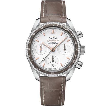 Omega Speedmaster 38 38 mm, stalowy na skórzanym pasku 324.38.38.50.02.001