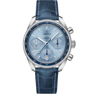 Omega Speedmaster 38 38 mm, stalowy na skórzanym pasku 324.38.38.50.03.001