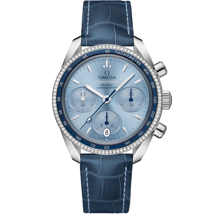 Omega Speedmaster 38 38 mm, stalowy na skórzanym pasku 324.38.38.50.03.001