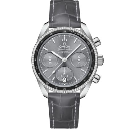 Omega Speedmaster 38 38 mm, stalowy na skórzanym pasku 324.38.38.50.06.001