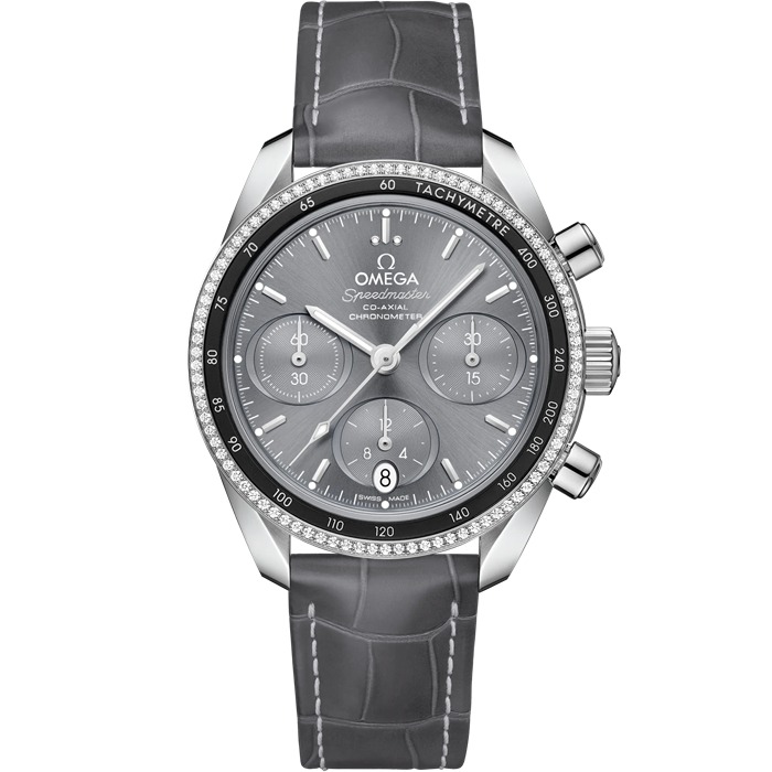 Omega Speedmaster 38 38 mm, stalowy na skórzanym pasku 324.38.38.50.06.001