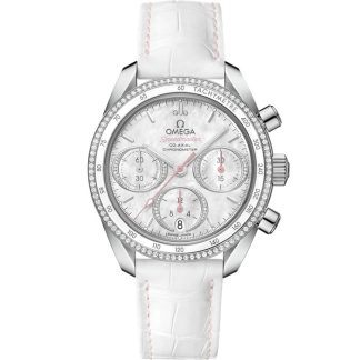 Omega Speedmaster 38 38 mm, stalowy na skórzanym pasku 324.38.38.50.55.001