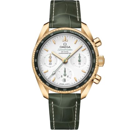 Omega Speedmaster 38 38 mm, żółte złoto na skórzanym pasku 324.63.38.50.02.004