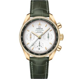 Omega Speedmaster 38 38 mm, żółte złoto na skórzanym pasku 324.68.38.50.02.004