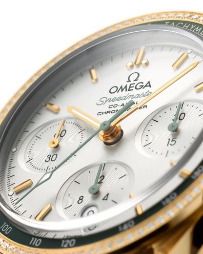 Omega Speedmaster 38 38 mm, żółte złoto na skórzanym pasku 324.68.38.50.02.004 - obrazek 3