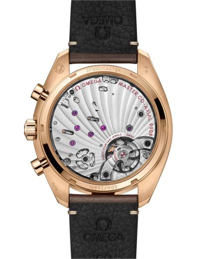 Omega Speedmaster Chronoscope 43 mm, brązowe złoto na skórzanym pasku 329.92.43.51.10.001 - obrazek 2