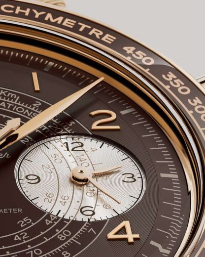 Omega Speedmaster Chronoscope 43 mm, brązowe złoto na skórzanym pasku 329.92.43.51.10.001 - obrazek 4