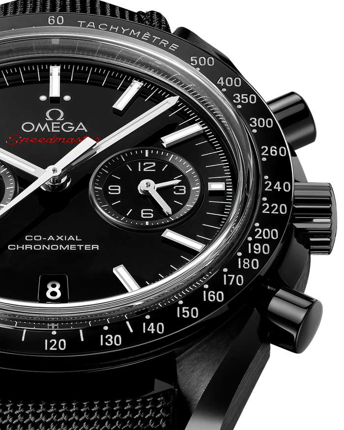 Omega Speedmaster Dark Side of the Moon 44,25 mm, czarna ceramika na powlekanym nylonowym pasku z zapięciem składanym 311.92.44.51.01.007 - obrazek 2