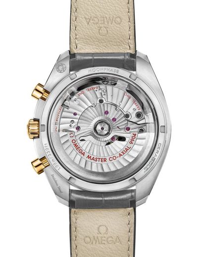 Omega Speedmaster Moonphase 44.25 mm, stal - żółte złoto na skórzanym pasku 304.23.44.52.06.001 - obrazek 2