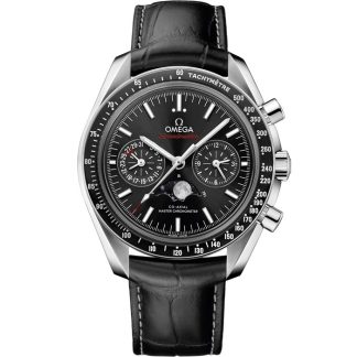 Omega Speedmaster Moonphase 44.25 mm, stalowy na skórzanym pasku 304.33.44.52.01.001