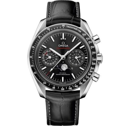 Omega Speedmaster Moonphase 44.25 mm, stalowy na skórzanym pasku 304.33.44.52.01.001