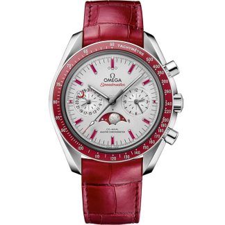 Omega Speedmaster Moonphase 44,25 mm, platyna na skórzanym pasku 304.93.44.52.99.002