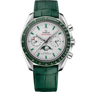 Omega Speedmaster Moonphase 44,25 mm, platyna na skórzanym pasku 304.93.44.52.99.003