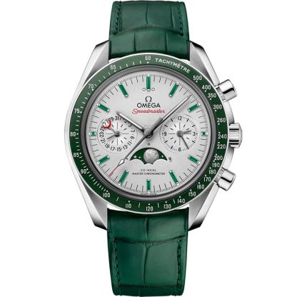 Omega Speedmaster Moonphase 44,25 mm, platyna na skórzanym pasku 304.93.44.52.99.003