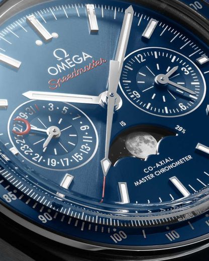 Omega Speedmaster Moonphase 44,25 mm, stalowy na skórzanym pasku 304.33.44.52.03.001 - obrazek 4