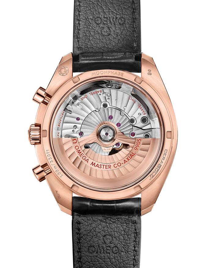 Omega Speedmaster Moonphase 44,25 mm, złoto Sedna™ na skórzanym pasku 304.63.44.52.01.001 - obrazek 2
