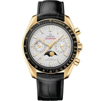Omega Speedmaster Moonphase 44,25 mm, żółte złoto na skórzanym pasku 304.63.44.52.02.001