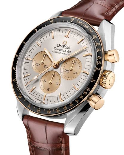 Omega Speedmaster Moonwatch Professional 42 mm, stal - złoto Moonshine™ na aligatorze 310.23.42.50.02.001 - obrazek 3