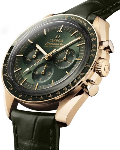 Omega Speedmaster Moonwatch Professional 42 mm, złoto Moonshine™ na skórzanym pasku 310.63.42.50.10.001 - obrazek 3