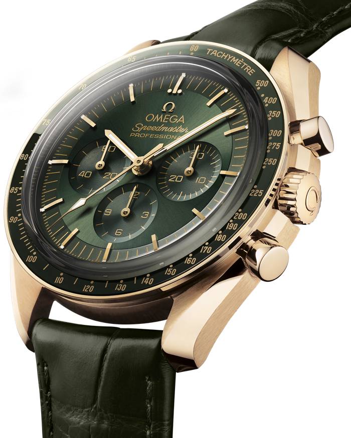 Omega Speedmaster Moonwatch Professional 42 mm, złoto Moonshine™ na skórzanym pasku 310.63.42.50.10.001 - obrazek 3