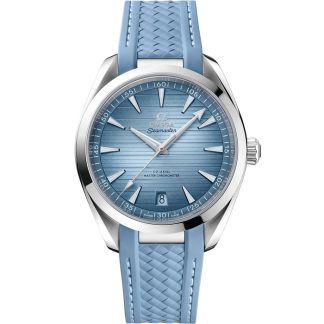 Omega Summer Blue Seamaster Aqua Terra 150M 41 mm, stalowy na gumowym pasku 220.12.41.21.03.008