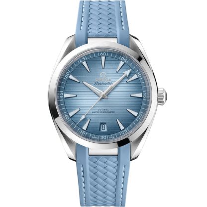 Omega Summer Blue Seamaster Aqua Terra 150M 41 mm, stalowy na gumowym pasku 220.12.41.21.03.008