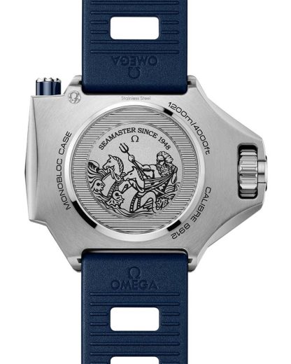 Omega Summer Blue Seamaster Ploprof 1200M 55x45 mm, O-MEGASTEEL na gumowym pasku 227.32.55.21.03.001 - obrazek 2