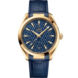 Omega Tokyo 2020 Seamaster Aqua Terra 150M 41 mm, żółte złoto na skórzanym pasku 522.53.41.21.03.001